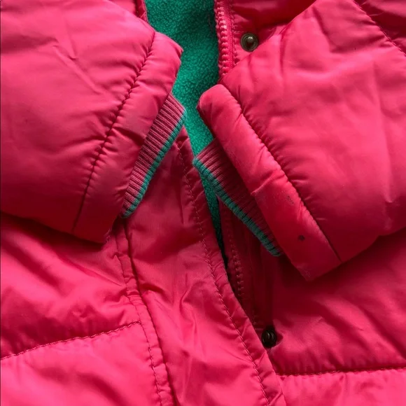 Mini Boden Red Convertible Jacket with Green Polka Dot Lining - Size 4-5 - Picture 3 of 12